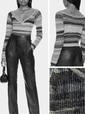 525 America X Revolve Space-Dye Cropped Knit Sweater XS.
